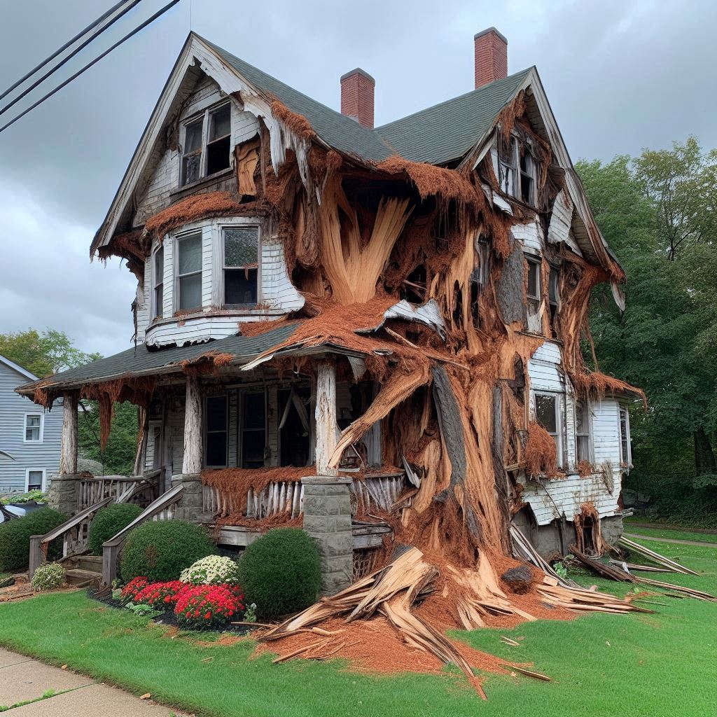 Signs Your Pelham Home Needs a Tree Inspection Damaged tree on an Pelham home showing signs of disease and decay
